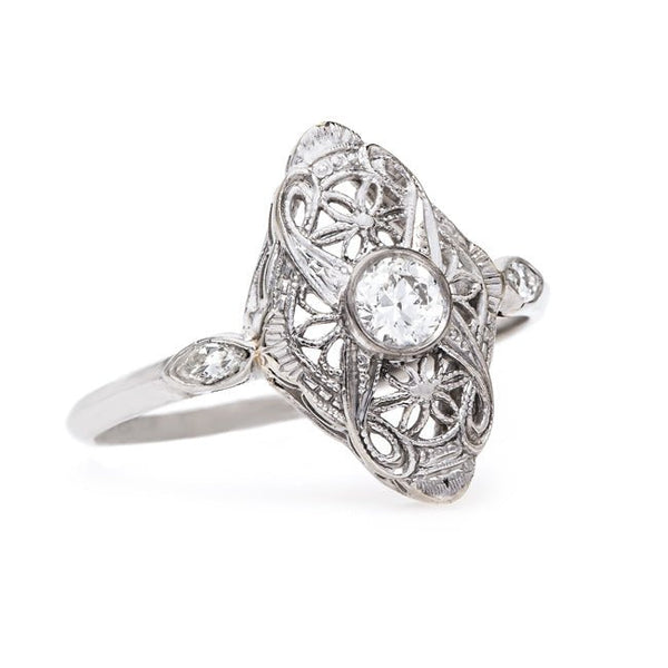 Delicate Art Deco Navette Ring | Atwater from Trumpet & Horn