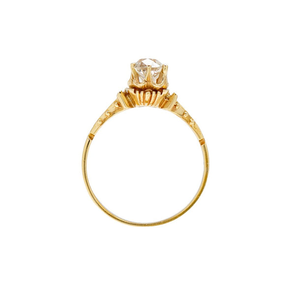 Etruscan Revival Diamond Ring Victorian Era Old Mine Three Stone Engagement Ring | Avebury