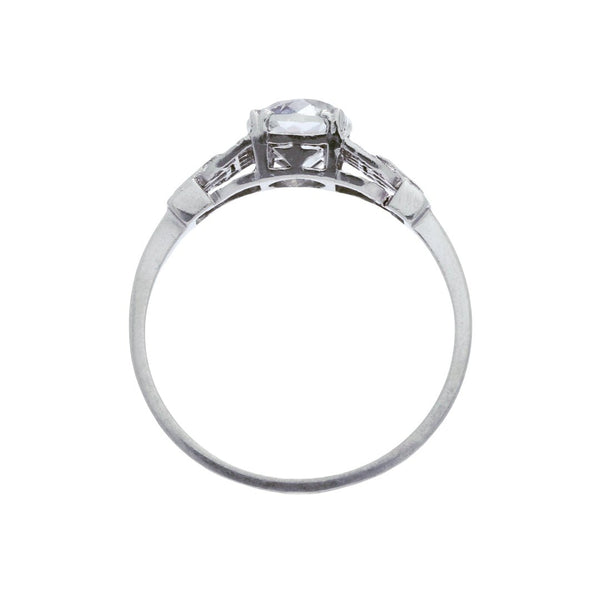 Fabulous Platinum & Diamond Buckle Motif Art Deco Ring | Back Cove