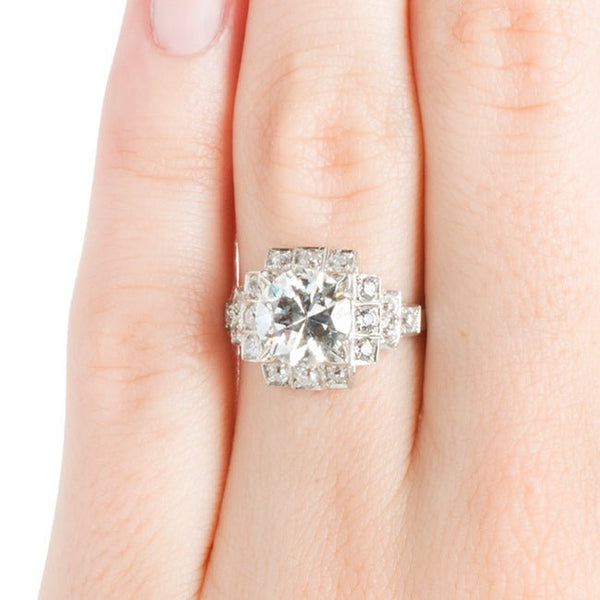 Stunning Art Deco Engagement Ring with Old European Cut Diamonds | Bailey from Trumpet & Horn