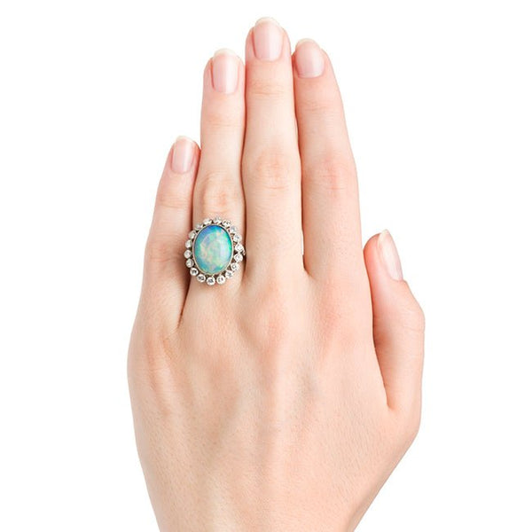 Baldwin Vintage Inspired Oval Halo Cocktail Ring from Trumpet & Horn