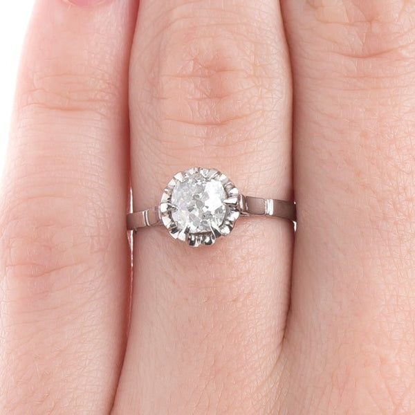 Simple Edwardian Solitaire Engagement Ring with Old Mine Cut Diamond | Banningham from Trumpet & Horn