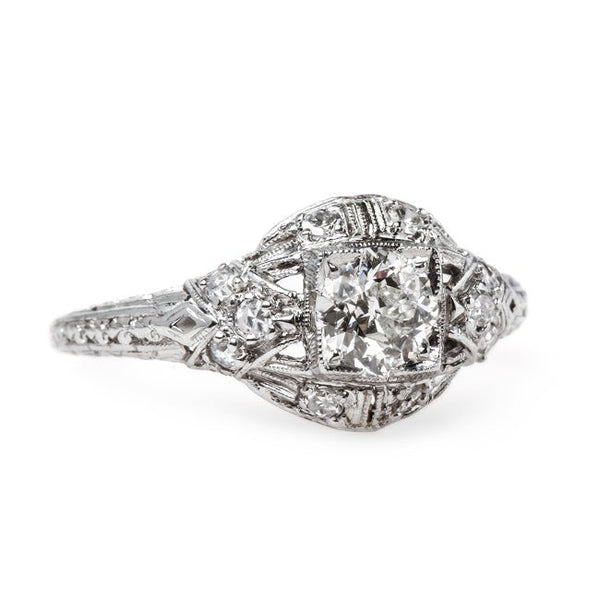 Classic Art Deco and Platinum Engagement Ring | Baron's Court from Trumpet & Horn