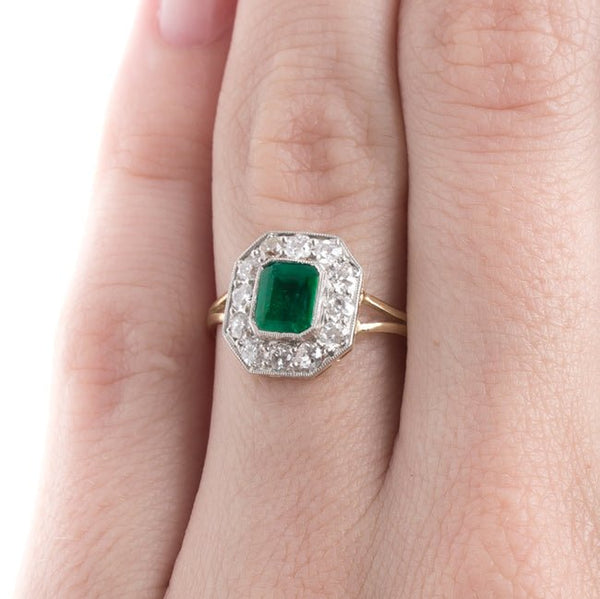Decadent Emerald Art Deco Engagement Ring | Bella Vista