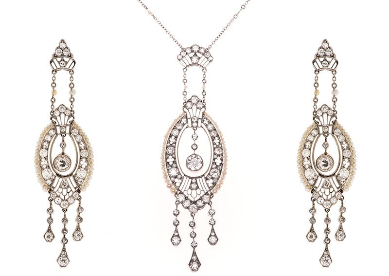 Belle Epoch Diamond Earrings & Necklace Set