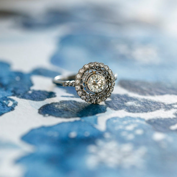 Vintage-Inspired 0.70ct Old Euro Diamond Engagement Ring | Belle Isle
