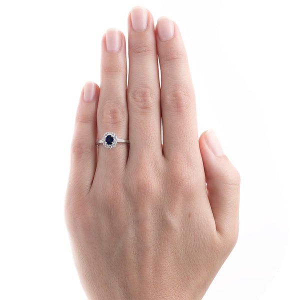 Sweet and Delicate Sapphire Halo Ring | Bellflower from Trumpet & Horn