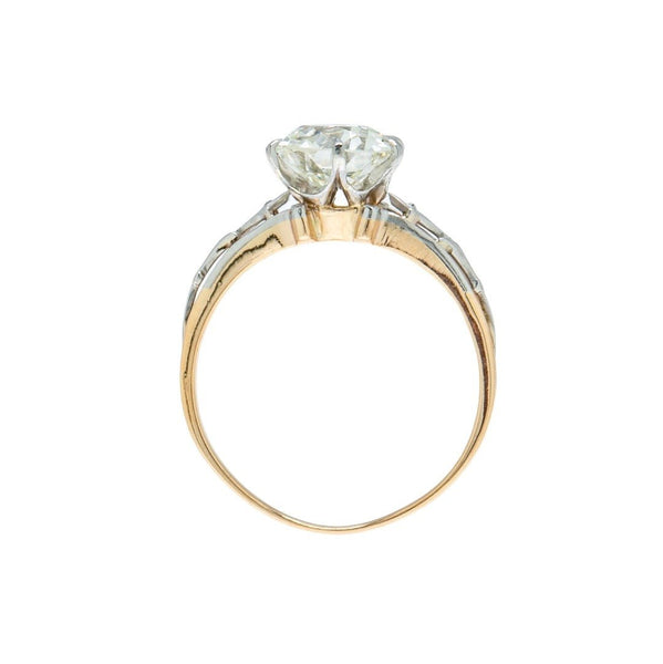 Platinum Topped Yellow Gold Arts & Crafts Movement Solitaire Old Mine Cut Diamond Ring | Bentley