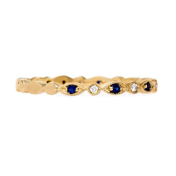 Delicate Sapphire and Diamond Wedding Band | Bergamot from Trumpet & Horn