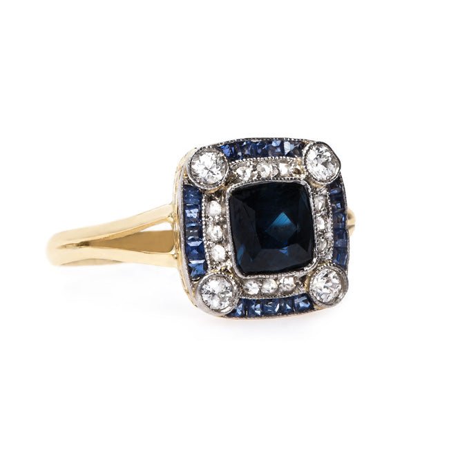 Geometric Edwardian Sapphire and Diamond Ring | Bermuda from Trumpet & Horn