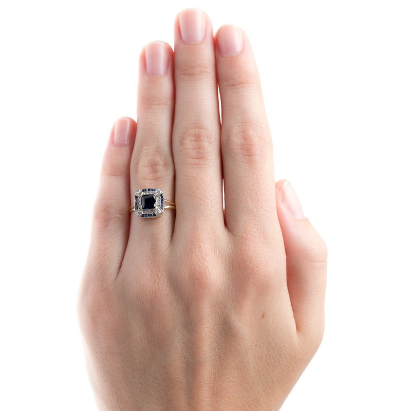 Geometric Edwardian Sapphire and Diamond Ring | Bermuda from Trumpet & Horn