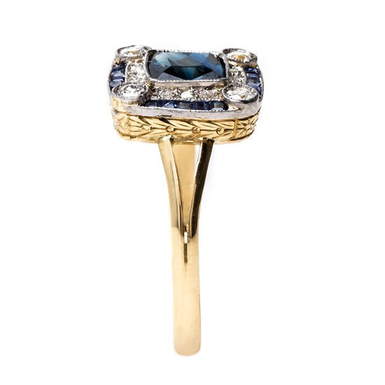 Geometric Edwardian Sapphire and Diamond Ring | Bermuda from Trumpet & Horn