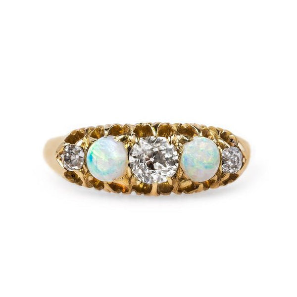Opal and Diamond Ring with English Hallmarks | Beverly Glen from Trumpet & Horn