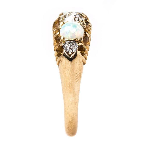 Opal and Diamond Ring with English Hallmarks | Beverly Glen from Trumpet & Horn
