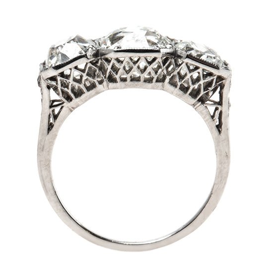 Stunning Edwardian Era Three Stone Diamond Engagement Ring | Big Sur from Trumpet & Horn