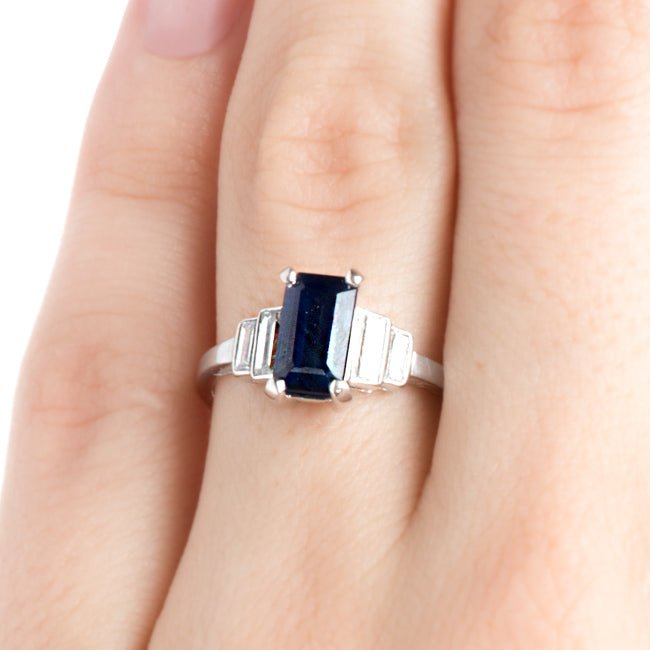 Vintage Art Deco Sapphire and Diamond Ring