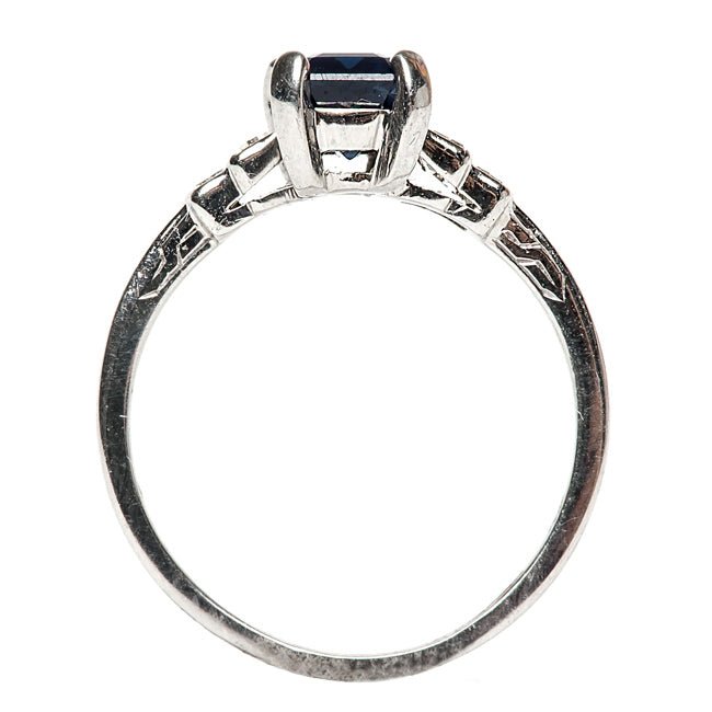 Vintage Art Deco Sapphire and Diamond Ring