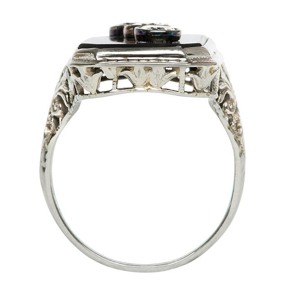 Bodrum Vintage Onyx Diamond Cocktail Ring from Trumpet & Horn