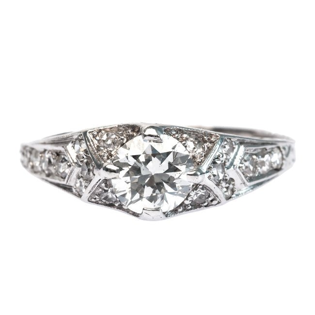 Art Deco Engagement Ring with Round Brilliant Cut Diamond Center | Breakers from Trumpet & Horn