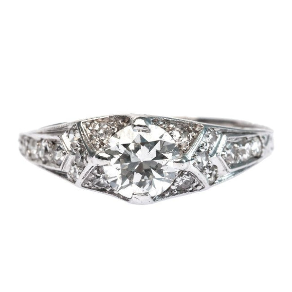 Art Deco Engagement Ring with Round Brilliant Cut Diamond Center | Breakers from Trumpet & Horn