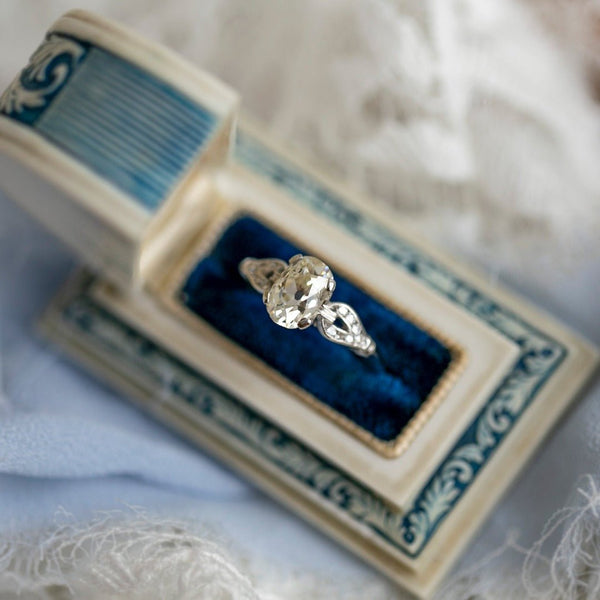 Art Deco 1.20ct Elongated Old Mine Diamond Engagement Ring | Brentford