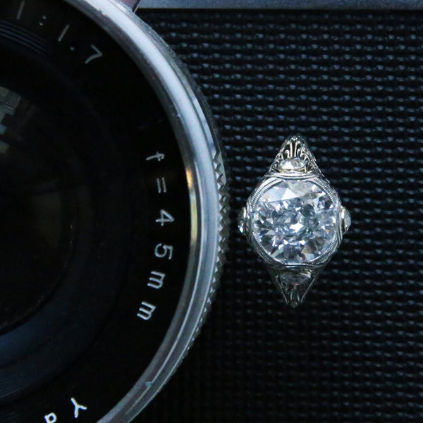 An Amazing Early Art Deco Platinum and Diamond Engagement Ring | Brighton Oaks