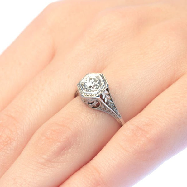 Bristlewood | Edwardian Era Engagement Ring with Old European Cut Solitaire from Trumpet & Horn 