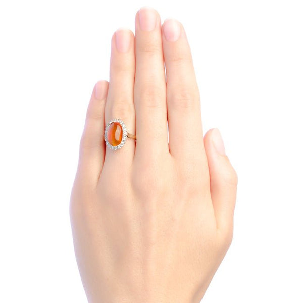 Brixton vintage fire opal and diamond ring from Trumpet & Horn