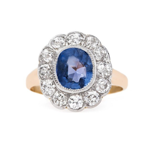 Cornflower Blue Halo Engagement Ring | Brooklawn from Trumpet & Horn