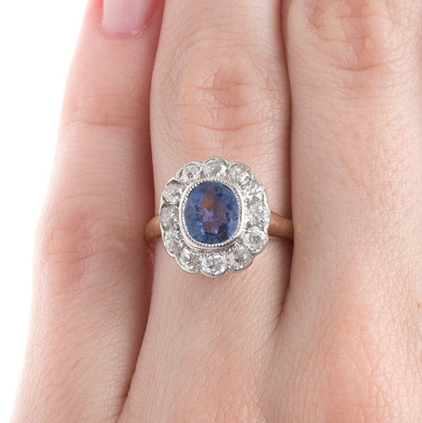 Cornflower Blue Halo Engagement Ring | Brooklawn from Trumpet & Horn