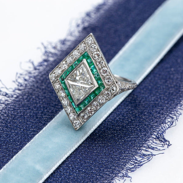 Jaw-Dropping Kite-Shaped Art Deco Diamond Engagement Ring | Buchanan