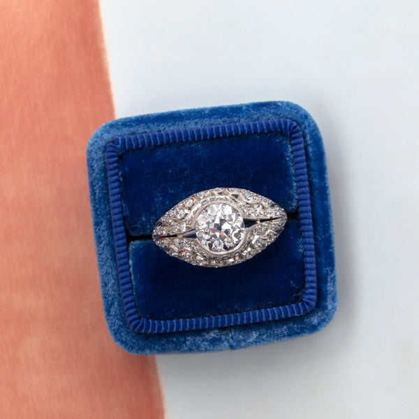Vintage Edwardian Diamond and Platinum Engagement Ring | Buckingham