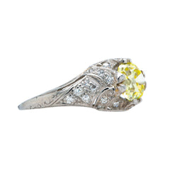 Fabulous Edwardian Ring with Fancy Yellow Old Mine Cut | Scofflaw