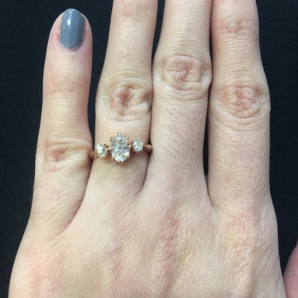 Dreamy Oval Cut Three Stone Victorian Engagement Ring | Calloway from Trumpet & Horn
