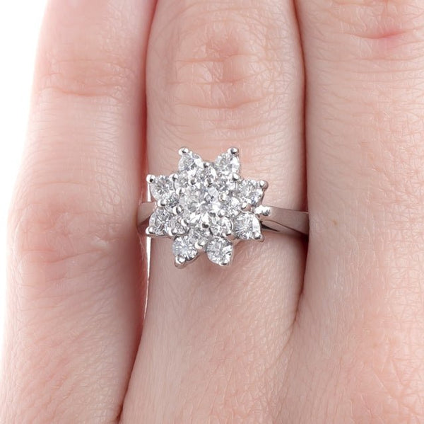 Dramatic Snowflake Ring with Double Diamond Halo | Cape Coral from Trumpet & Horn