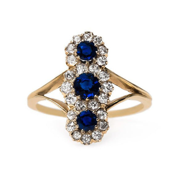 Alluring Vertically Set Sapphire Ring | Capetown from Trumpet & Horn
