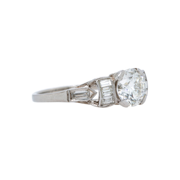 Unique & Symmetrical Art Deco Diamond Engagement Ring | Carraway