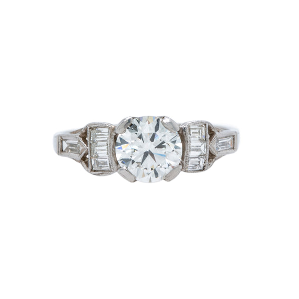 Unique & Symmetrical Art Deco Diamond Engagement Ring | Carraway