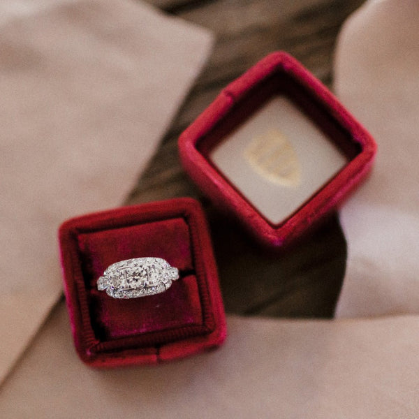 Glittering Three Stone Art Deco Ring | Pikewood from Trumpet & Horn | Photo by Cassie Rosch