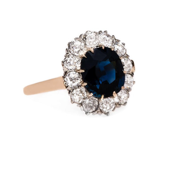 Early Edwardian Sapphire Ring with Deeply Saturated Stone | Casterton from Trumpet & Horn