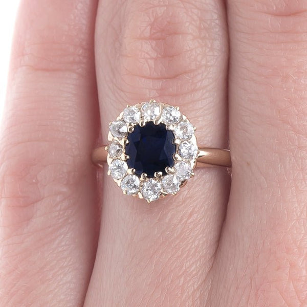 Early Edwardian Sapphire Ring with Deeply Saturated Stone | Casterton from Trumpet & Horn
