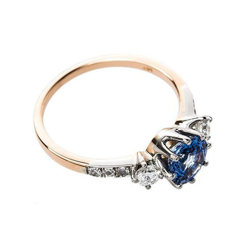 Beautiful Mixed Metal Sapphire Three Stone Ring | Castillo from Trumpet & Horn