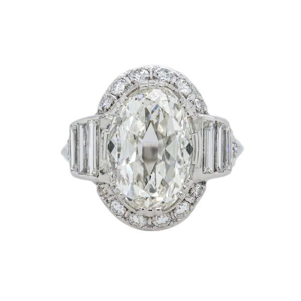 Magnificent Art Deco 3ct Oval Diamond Halo Engagement Ring | Central Park West