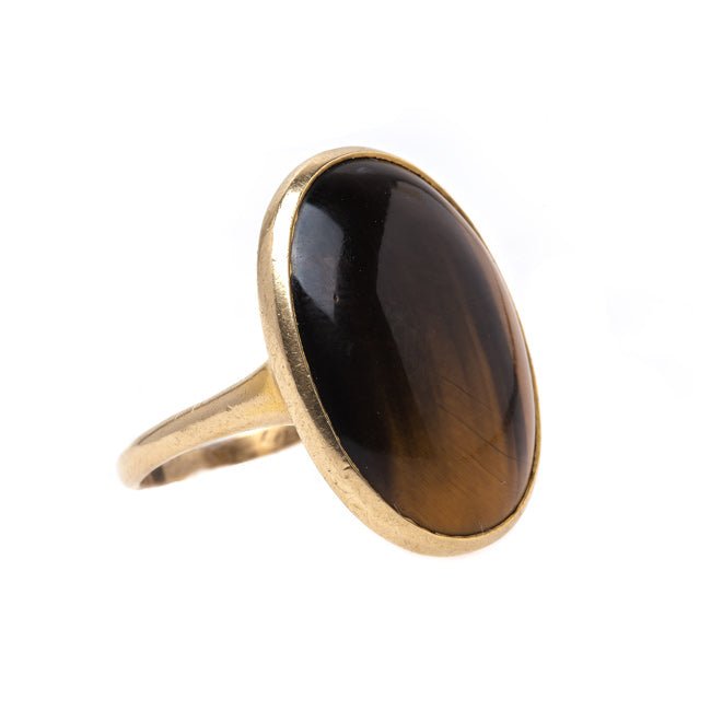 Authentic Modern Era Tiger's Eye Quartz Cocktail Ring | Charter Oak from Trumpet & Horn