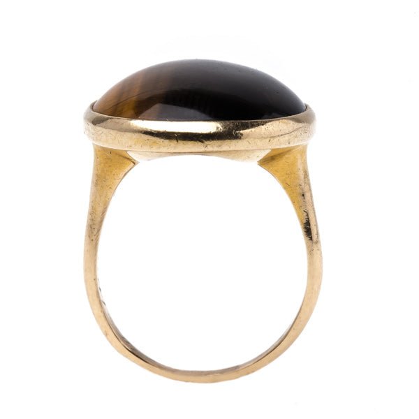 Authentic Modern Era Tiger's Eye Quartz Cocktail Ring | Charter Oak from Trumpet & Horn