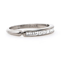 Cheshire Vintage Art Deco Platinum Wedding Band | T&H from Trumpet & Horn