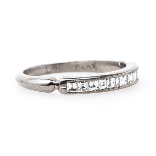 Cheshire Vintage Art Deco Platinum Wedding Band | T&H from Trumpet & Horn