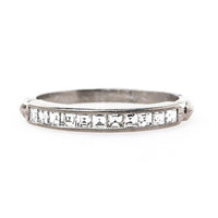 Cheshire Vintage Art Deco Platinum Wedding Band | T&H from Trumpet & Horn