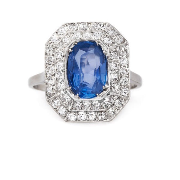 Exquisite and Bold Art Deco Sapphire and Diamond Cocktail Ring | Chesterton from Trumpet & Horn