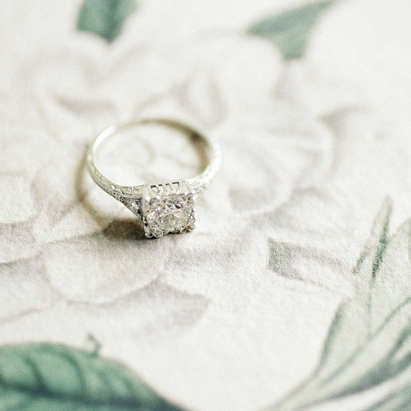 Remarkable Geometric Art Deco Engagement Ring | Photo by Christine Clark